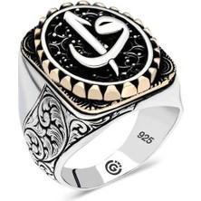 Stil Love Gümüş Elif Vav Oval Erkek Yüzük