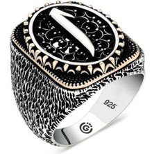 Stil Love Gümüş Elif Oval Erkek Yüzük