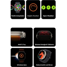 Ahanda Buldum Watch 8 T800 Ultra Akıllı Saat Ios Andorid Destekli Arama Özeliği Sensörlü LCD Ekran 3 Tuş 2023T800S