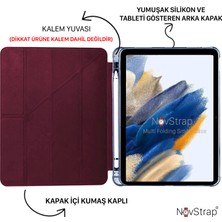 Novstrap Samsung Galaxy Tab A8 10.5 SM-X200 X205 X207 Uyumlu Kılıf Smart Kalem Bölmeli Trifold Stand