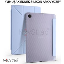 Novstrap Samsung Galaxy Tab A8 10.5 SM-X200 X205 X207 Uyumlu Kılıf Smart Kalem Bölmeli Trifold Stand