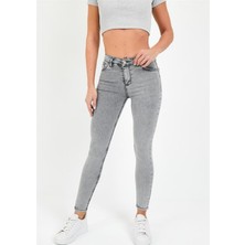 Geenz Siyah Yüksek Bel Dar Paça Skinny Power Likralı Kot Pantalon
