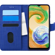 Microsonic A04 Kılıf Fabric Book Wallet Lacivert