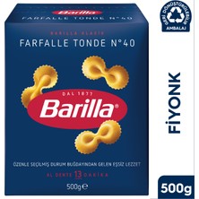 Barilla Fiyonk/ Farfalle Tonde Sade Makarna 500 Gr