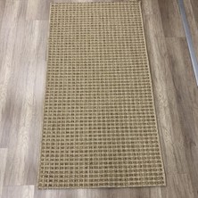 Kahverengi Kareli Örgü Desenli Sisal Jüt Halı - Hasır Görünümlü Halı - Hoom Rugs Sisal Jüt 667