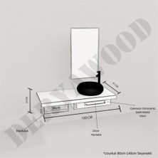 Deryawood Genüs Ahşap Banyo Rafı 40*120*76 Ceviz