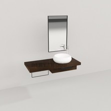 Deryawood Genüs Ahşap Banyo Rafı 40*80*76 Ceviz