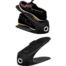 Gondol Plastik Tekli Ayakkabı Rampası 12 Adet - Siyah Renk