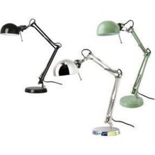 IKEA Forsa Gümüş Çalışma Masa Gece Okuma Lambası Ayaklı Lamba