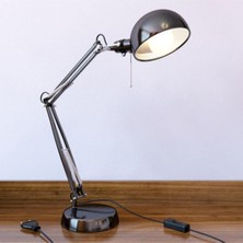 IKEA Forsa Gümüş Çalışma Masa Gece Okuma Lambası Ayaklı Lamba