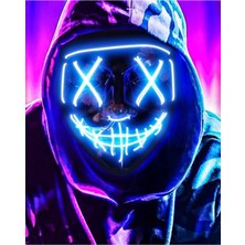 EC Shop Teknoloji World Hallowen LED Işıklı Neon Maske 3 Modlu Parti Eğlence Maskesi Maske