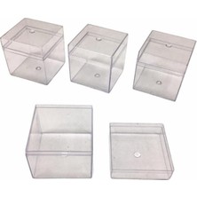 Yeni Hediyelik Dünyam Kapaklı Pleksi Mika Kutu (5X5X5 Cm-12'li Paket)