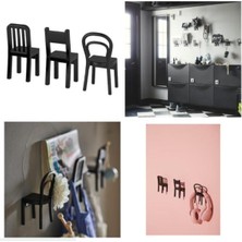 IKEA Fjantıg Çok Amaçlı Duvar Banyo Askısı Mat Siyah 3 Lü Paket