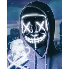 EC Shop Teknoloji World Hallowen Parti Gözlüğü Maske LED Işıklı Neon Maske 3 Modlu Parti Eğlence Maskesi Ma