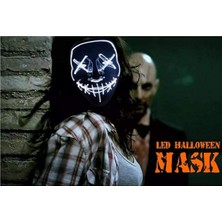 EC Shop Teknoloji World Hallowen Parti Gözlüğü Maske LED Işıklı Neon Maske 3 Modlu Parti Eğlence Maskesi Ma