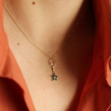 By Milo Jewellery Cercle Green Star Altın Kolye