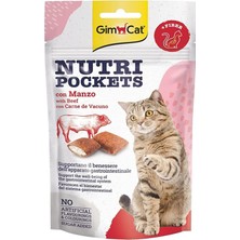 Gimcat Nutripockets Kedi Ödülü Biftek Malt, 60 gr