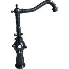 Sipahi Marble Siyah Çanak Lavabo Bataryası-Çift Kollu Modern