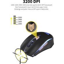 Micropack GM-06 Portatif 7 RGB Renk Hassas İzleme Özellikli 6 Tuşlu 3200 DPI Hız Işıklı Kablolu Oyuncu Mouse