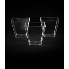 Kristal Plastik Akrilik Prizma Kübik Kase 120CC 24 Adet - Kapaksız
