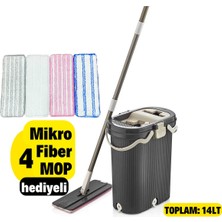 Comprox Vip Ahmet Vipset Pro Mop Temizlik Seti 4'lü Bez %100 Temiz Su Kirli Su Ayıran Temizlik Set