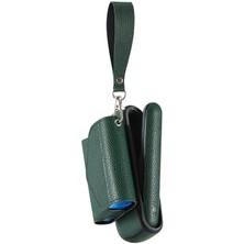 Zigver Sigara Saklama Çantası Aksesuarları ile Iqos Iluma Için Kapı Kapağı ile Renkli Pu Deri Kılıf Yumuşak Çanta Green