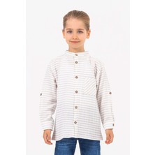 Hopi Kids Çocuk Erkek Müslin Gömlek D Hopi Kids - Bej - 12-13 Yaş