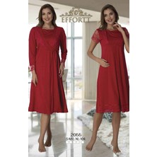 Effortt 2055 Effortt Kadın Vişne Sabahlıklı Lohusa Gecelik Takım