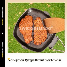 Swico Remado Ahşap Katlanır Saplı Kamp Karbon Çelik Izgara Tava (Yurt Dışından)