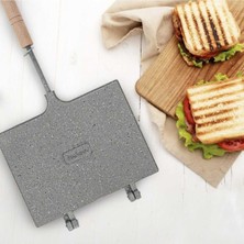Taşhan Granit Kaplamalı Ocak Üstü Tost Makinesi 23x17 cm Çift Taraflı Kullanım Özelliği