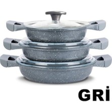 Thermoad Granit Döküm Sahan Seti Gri 6 Parça Thermoad Granit Döküm Sahan