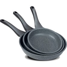 Thermoad Granit Döküm 3'lü Tava Set Gri