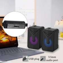 YST-1054 Telefon Bilgisayar Tablet Uyumlu Rgb Stereo USB Hoparlör