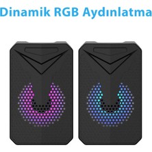 YST-1054 Telefon Bilgisayar Tablet Uyumlu Rgb Stereo USB Hoparlör