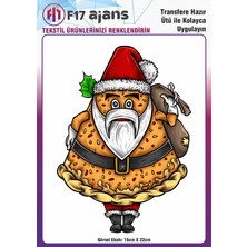 F17 Ajans Ütü ile Yapışan Tekstil Baskı Görseli Noel Baba Kurabiye