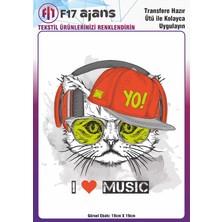 F17 Ajans Ütü ile Yapışan Tekstil Baskı Görseli I Love Music