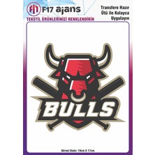 F17 Ajans Ütü ile Yapışan Tekstil Baskı Görseli Bulls