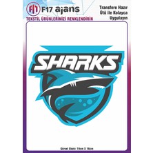 F17 Ajans Ütü ile Yapışan Tekstil Baskı Görseli Sharks