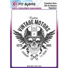 F17 Ajans Ütü ile Yapışan Tekstil Baskı Görseli Custom Vintage Motors
