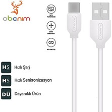 Type-C USB Şarj ve Data Kablosu / Type C Kablo 1 Metre / Hızlı Şarj Teknolojisi / USB Type C / 3.0