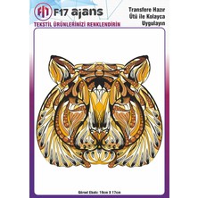 F17 Ajans Ütü ile Yapışan Tekstil Baskı Görseli Etnik Puma