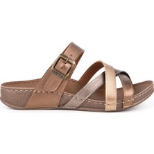 Muya 31119 Gizeh Anatomik Kadın Terlik Bronz