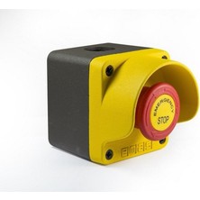 Emas M1C200EE C Sarı-Gri Metal Kutu Tekli Acil Stop Emnıyet 40MM