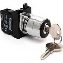 Emas CM102AC30 1na-1nk Kalıcı 2-0-1 Siyah Anahtarlı Kumanda Butonu