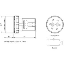 Emas MBZS024S B Ser.m.blok Buzzer Sinyallı 24V Ip Korumasız