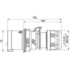 Mete Enerji 406111 5 x 32A. IP44 Düz Fiş