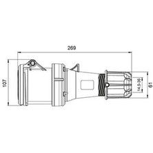 Mete Enerji 406417 5 x 63A. IP44 Uzatma Prizi