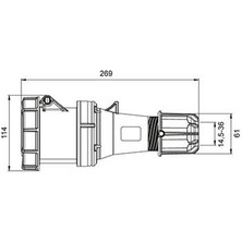 Mete Enerji 406416 4 x 63A. IP67 Uzatma Prizi