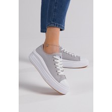 Tonny Black Kadın Gri Rahat Kalıp Kalın Tabanlı Spor Ayakkabı