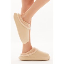 Tonny Black Kadın Bej Rahat Kalıp Içi Kürklü Eva Terlik